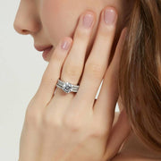 This Gorgeous Daimond Luxe , Set of 3 Silver Ring Original